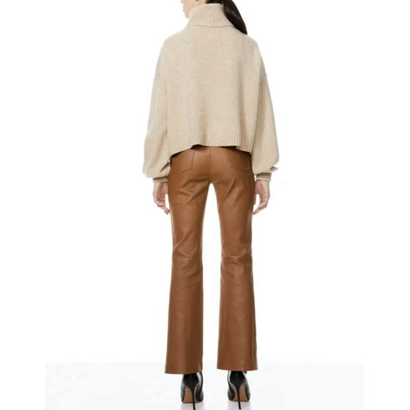 Alice + Olivia Franklyn Pullover Cashmere Turtleneck Sweater Size Large Oatmeal - Picture 7 of 12